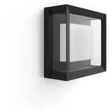 Philips White & Color Ambiance Econic Outdoor aplique de pared cuadrado, Luz de LED negro
