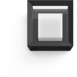 Philips White & Color Ambiance Econic Outdoor aplique de pared cuadrado, Luz de LED negro