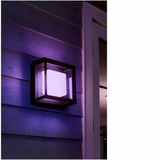 Philips White & Color Ambiance Econic Outdoor aplique de pared cuadrado, Luz de LED negro