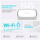 TP-Link Archer AX1800 router inalámbrico Gigabit Ethernet Doble banda (2,4 GHz / 5 GHz) 5G Blanco Wi-Fi 6 (802.11ax), Doble banda (2,4 GHz / 5 GHz), Ethernet, 5G, Blanco, Router de sobremesa