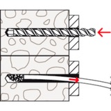 fischer Taco de vástago largo SXRL 8x80 T, Pasador gris claro