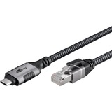 goobay Cable Ethernet USB-C 3.2 Gen2 conector > conector RJ-45, Adaptador de red negro/Plateado