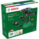 Bosch Taladro atornillador inalámbrico AdvancedDrill 18V-80 QuickSnap Solo + accesorios, Taladro/destornillador verde/Negro