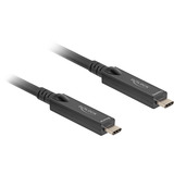 DeLOCK Cable activo óptico USB-C 8K video + datos + PD negro
