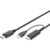 Digitus Cable adaptador HDMI > DisplayPort, UHD 4K negro
