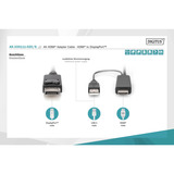 Digitus Cable adaptador HDMI > DisplayPort, UHD 4K negro
