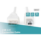Digitus Cable de conexión USB 2.0 USB-A (conector) > USB-B (conector) beige