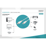 Digitus Cable de conexión USB 2.0 USB-A (conector) > USB-B (conector) beige