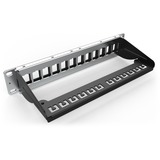 Digitus Panel de conexión modular, 8 puertos, Patch Panel negro, 8 puertos, Negro, Montaje en bastidor, 1U, 270 mm, 120 mm, 171,212 g