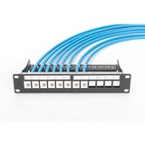 Digitus Panel de conexión modular, 8 puertos, Patch Panel negro, 8 puertos, Negro, Montaje en bastidor, 1U, 270 mm, 120 mm, 171,212 g