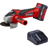 EINHELL Amoladora angular inalámbrica Power X-Change TC-AG 18/115 Li Kit, 18 Voltios rojo/Negro