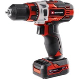 EINHELL Atornillador a batería TE-CD 12/1 +22+CL, 12 Voltios, Taladro/destornillador rojo/Negro