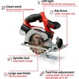 EINHELL Sierra circular a batería Power X-Change TE-CS 18/150 Li-Solo, 18Volt rojo/Negro