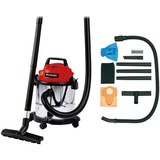 EINHELL TC-VC 1812 S 12 L Aspiradora cilíndrica Seca y húmeda 1250 W, Aspiradora en húmedo y en seco rojo, 1250 W, Aspiradora cilíndrica, Seca y húmeda, 12 L, 80 dB, Negro, Rojo, Plata