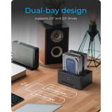 ICY BOX IB-1233CL-CR USB 3.2 Gen 1 (3.1 Gen 1) Type-A Negro, Estación de acoplamiento negro, Unidad de disco duro, SSD, SATA, 2.5,3.5", USB 3.2 Gen 1 (3.1 Gen 1) Type-A, Negro, 5 Gbit/s