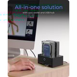 ICY BOX IB-1233CL-CR USB 3.2 Gen 1 (3.1 Gen 1) Type-A Negro, Estación de acoplamiento negro, Unidad de disco duro, SSD, SATA, 2.5,3.5", USB 3.2 Gen 1 (3.1 Gen 1) Type-A, Negro, 5 Gbit/s