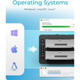 ICY BOX IB-1233CL-CR USB 3.2 Gen 1 (3.1 Gen 1) Type-A Negro, Estación de acoplamiento negro, Unidad de disco duro, SSD, SATA, 2.5,3.5", USB 3.2 Gen 1 (3.1 Gen 1) Type-A, Negro, 5 Gbit/s