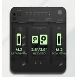 ICY BOX IB-2913MCL-C31 USB 3.2 Gen 2 (3.1 Gen 2) Type-C Negro, Estación de acoplamiento negro, Unidad de disco duro, SSD, SATA, Serial ATA II, Serial ATA III, 2.5,3.5,M.2, USB 3.2 Gen 2 (3.1 Gen 2) Type-C, Negro, Plástico