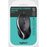 Logitech Corded Mouse M500S ratón mano derecha USB tipo A Óptico 4000 DPI antracita/Plateado, mano derecha, Óptico, USB tipo A, 4000 DPI, Negro