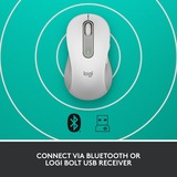 Logitech Signature M650 L, Ratón blanco, Izquierda, Óptico, Bluetooth, 4000 DPI, Blanco
