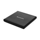 Verbatim Slimline CD/DVD unidad de disco óptico DVD-RW Negro, Regrabadora DVD externa negro, Negro, Horizontal, Portátil, DVD-RW, USB 2.0, CD, CD-R, CD-RW, DVD, DVD+R, DVD+R DL, DVD+RW, DVD-R, DVD-R DL, DVD-RAM, DVD-ROM