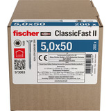 fischer Tornillo para tableros de partículas ClassicFast II 5,0x50 cabeza avellanada TX 