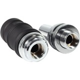 Alphacool ES Schnellverschluss BLH1A PushIn Set IG-IG con prensaestopas, Conexión negro (mate)/Cromado