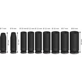Bosch Juego de dados de impacto PRO 3/8", 9 piezas, Llave de tubo negro