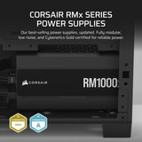 Corsair RM1000x (2024) Reacondicionado, Fuente de alimentación de PC negro