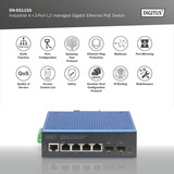 Digitus Switch Gigabit Ethernet gestionado L2 industrial 8+2 puertos, Interruptor/Conmutador 