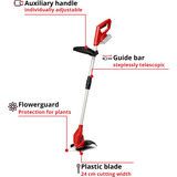 EINHELL Power X-Change Recortadora de césped GC-CT 18/24 Li-Solo, 18 Voltios, Cortabordes rojo/Negro