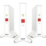 FRITZ! Mesh Set 4200, Repetidor blanco/Rojo, Mesh Set 4200, Rojo, Blanco, 2x2/4x4, Repetidor de red, Poder, WLAN, Doble banda (2,4 GHz / 5 GHz), Wi-Fi 6E (802.11ax)