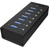 ICY BOX IB-AC618 USB 3.2 Gen 1 (3.1 Gen 1) Type-B 5000 Mbit/s Negro, Hub USB USB 3.2 Gen 1 (3.1 Gen 1) Type-B, USB 3.2 Gen 1 (3.1 Gen 1) Type-A, 5000 Mbit/s, Negro, Aluminio, Unidad de disco duro, Poder