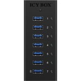 ICY BOX IB-AC618 USB 3.2 Gen 1 (3.1 Gen 1) Type-B 5000 Mbit/s Negro, Hub USB USB 3.2 Gen 1 (3.1 Gen 1) Type-B, USB 3.2 Gen 1 (3.1 Gen 1) Type-A, 5000 Mbit/s, Negro, Aluminio, Unidad de disco duro, Poder