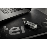 Intenso Basic Line unidad flash USB 64 GB USB tipo A 2.0 Negro, Plata, Lápiz USB plateado/Negro, 64 GB, USB tipo A, 2.0, 28 MB/s, Girar, Negro, Plata