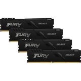 Kingston FURY FURY Beast 128GB 3600MT/s DDR4 CL18 DIMM (Kit de 4) Black, Memoria RAM negro, 128 GB, 4 x 32 GB, DDR4, 288-pin DIMM