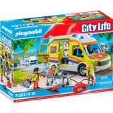 PLAYMOBIL City Life - Ambulancia con luz y sonido, Juegos de construcción 