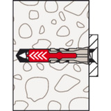 fischer Taco DuoPower 8x40 S, Pasador gris claro/Rojo
