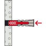 fischer Taco DuoPower 8x40 S, Pasador gris claro/Rojo