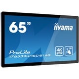 iiyama TF6539UHSC-B1AG pantalla de señalización Panel plano interactivo 165,1 cm (65") LCD 500 cd / m² 4K Ultra HD Negro Pantalla táctil, Pantalla de gran formato negro, Panel plano interactivo, 165,1 cm (65"), LCD, 3840 x 2160 Pixeles