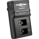 Ansmann Powerline 2, Cargador negro, Negro, Cargador de baterías para interior, 230 V, 50 Hz, 10 V, 0,075 A