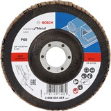 Bosch Disco abrasivo abanico X431 Standard para metal, Ø 125mm, K60, Rueda de esmeril 