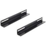 DeLOCK 66867 accesorio de bastidor Soporte de montaje, Raíles de instalación negro, Soporte de montaje, Negro, Metal, 48,3 cm (19"), 300 mm, 40 mm
