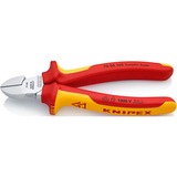 KNIPEX 70 06 160 Alicates de corte diagonal alicate rojo/Amarillo, Alicates de corte diagonal, Acero cromo vanadio, De plástico, Rojo/naranja, 16 cm, 216 g