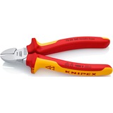 KNIPEX 70 06 160 Alicates de corte diagonal alicate rojo/Amarillo, Alicates de corte diagonal, Acero cromo vanadio, De plástico, Rojo/naranja, 16 cm, 216 g