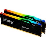 Kingston FURY FURY Beast 32GB 6400MT/s DDR5 CL32 DIMM (Kit de 2) RGB EXPO, Memoria RAM negro, 32 GB, 2 x 16 GB, DDR5, 288-pin DIMM, Negro