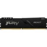 Kingston FURY FURY Beast 8GB 3200MT/s DDR4 CL16 DIMM Black, Memoria RAM negro, 8 GB, 1 x 8 GB, DDR4, 288-pin DIMM