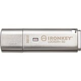 Kingston IronKey 32GB IKLP50 AES USB, w/256bit Encryption, Lápiz USB aluminio, w/256bit Encryption, 32 GB, USB tipo A, 3.2 Gen 1 (3.1 Gen 1), 145 MB/s, Tapa, Plata