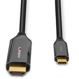 Lindy 43368 Adaptador gráfico USB 7680 x 4320 Pixeles Negro, Cable negro, 2.0/3.2 Gen 2 (3.1 Gen 2), USB Tipo C, Salida HDMI, 7680 x 4320 Pixeles
