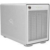 OWC Mercury Elite Pro Quad Carcasa de disco duro/SSD Blanco 2.5/3.5", Caja de unidades plateado, Carcasa de disco duro/SSD, 2.5/3.5", SATA, 10 Gbit/s, Hot-swap, Blanco